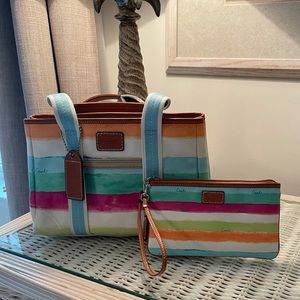 Coach pocketbook and matching wristlet